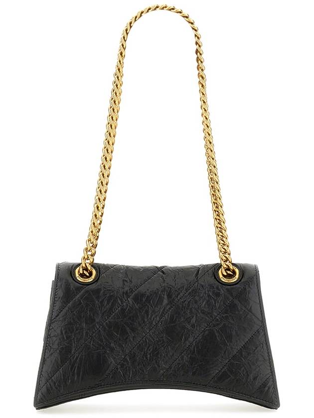 Women's Crush Logo Gold Chain Small Shoulder Bag Black - BALENCIAGA - BALAAN 3