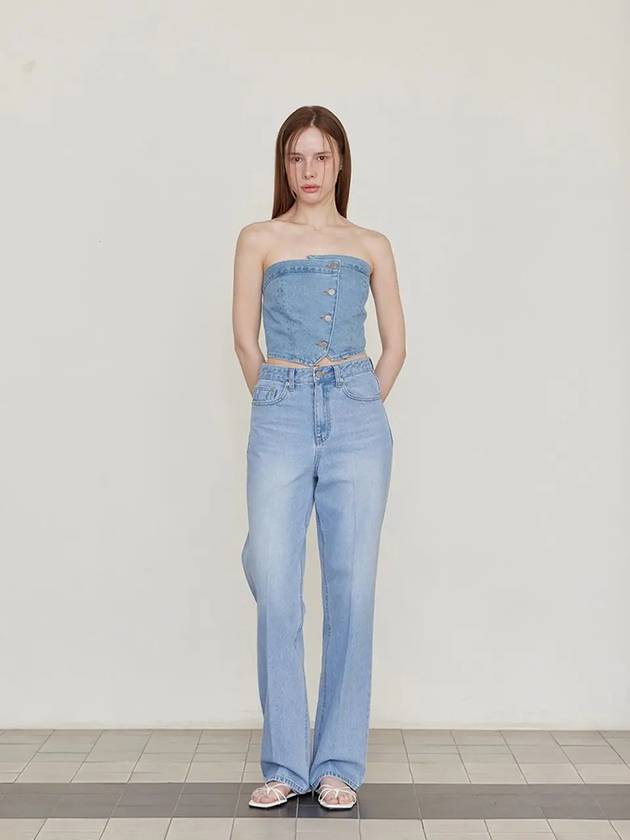 Relaxed straight denim pants light blue - LESEIZIEME - BALAAN 3