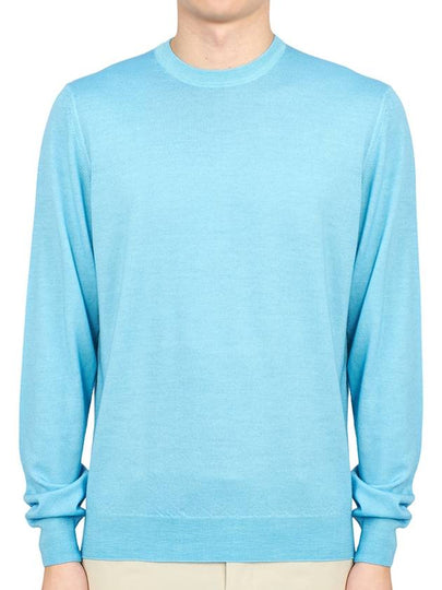 Men's Crew Neck Wool Knit Top Blue - DRUMOHR - BALAAN 2