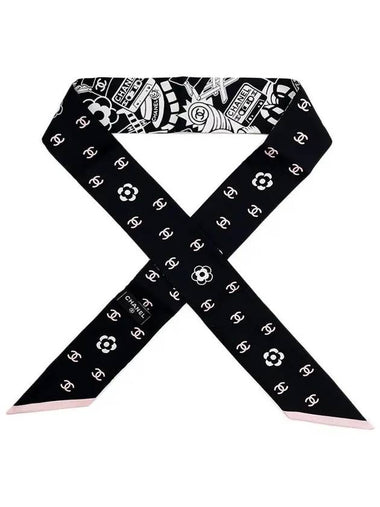 Hairband Twilly Black White Pink 4ET1607 - CHANEL - BALAAN 1