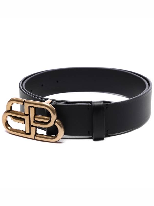 BB Logo Leather Belt Black - BALENCIAGA - BALAAN 4