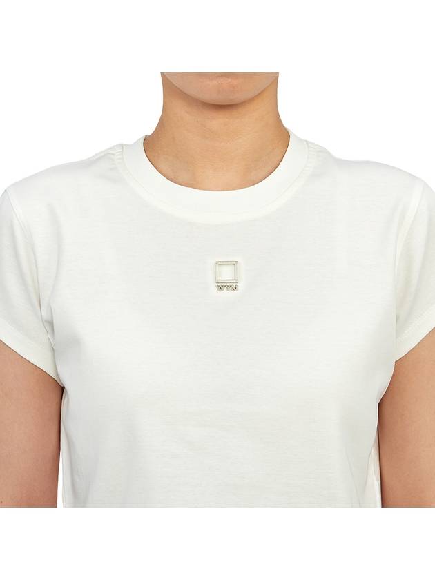 Women's Crop Short Sleeve T-Shirt White - WOOYOUNGMI - BALAAN 8