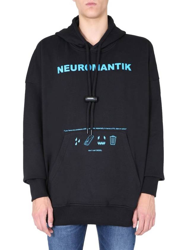 Men's Neromantic Print Hoodie Black - DIESEL - BALAAN 2