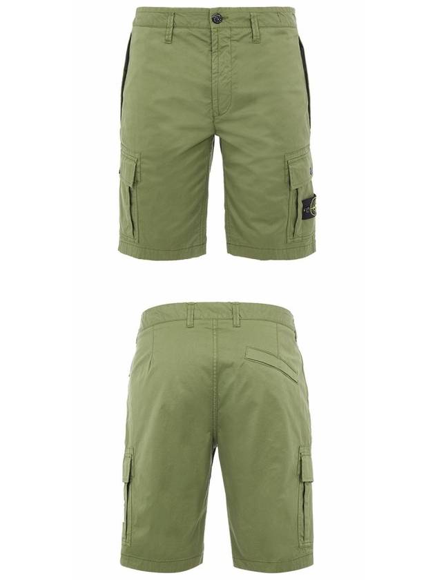 Cotton Twill Bermuda Cargo Shorts Khaki - STONE ISLAND - BALAAN 5