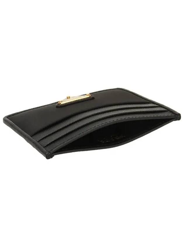 Triangle Logo Saffiano Leather Card Wallet Black - PRADA - BALAAN 5