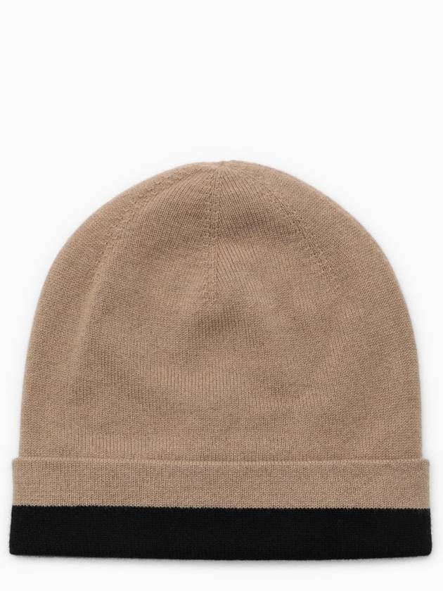 Cashmere Intarsia Logo Beanie Brown - BURBERRY - BALAAN 3