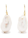 Pearl Detail Drop Earrings White Gold - JIL SANDER - BALAAN 1