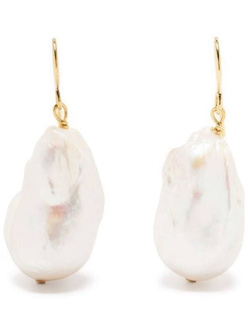 Pearl Detail Drop Earrings White Gold - JIL SANDER - BALAAN 1