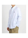 Contour Fox Head Casual Long Sleeve Shirt Blue - MAISON KITSUNE - BALAAN 1