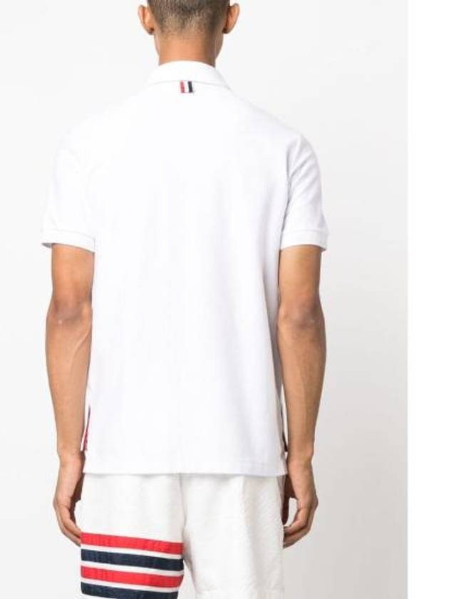 RWB Stripe Polo Shirt White - THOM BROWNE - BALAAN 6