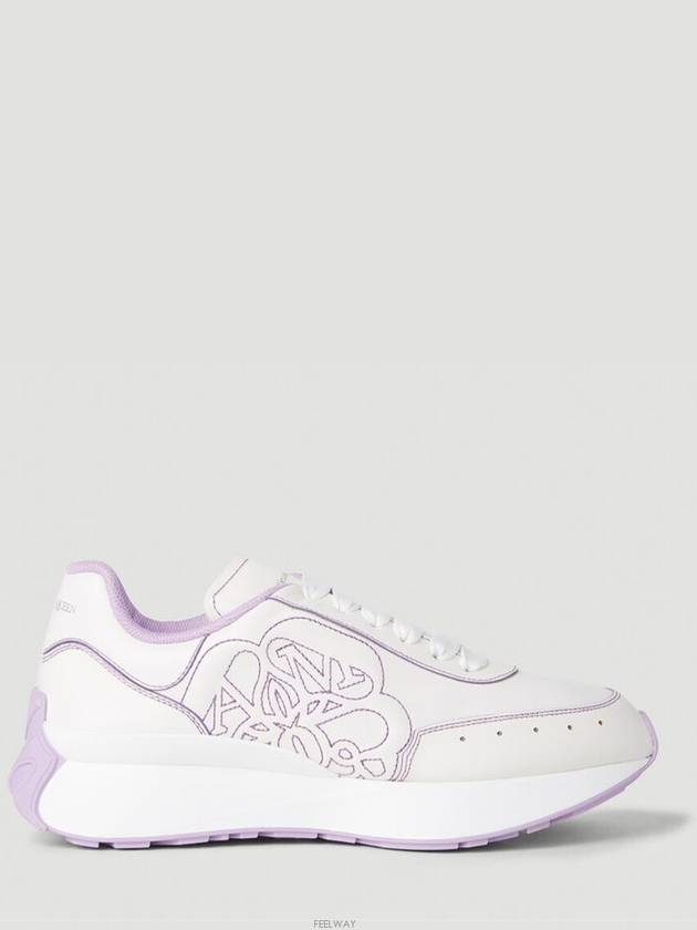 Women's Sprint Runner Low Top Sneakers Purple White - ALEXANDER MCQUEEN - BALAAN 2