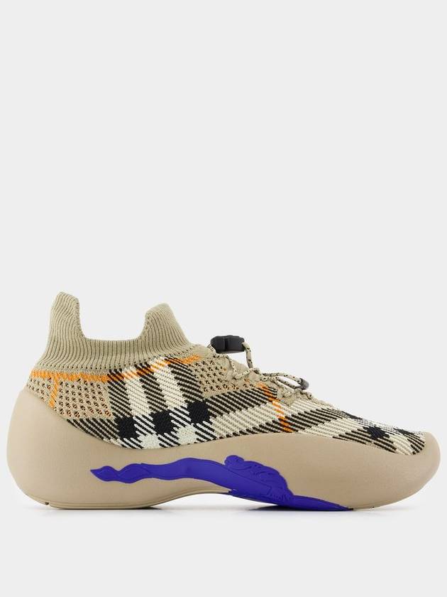 Neptune Check Knit Low Top Sneakers Sand - BURBERRY - BALAAN 2