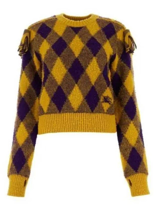 Argyle Wool Knit Top Yellow - BURBERRY - BALAAN 2