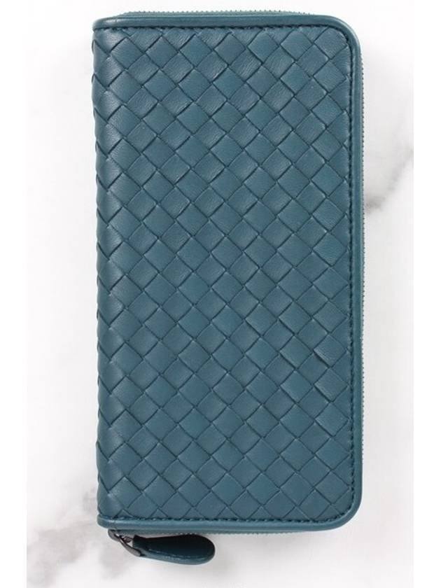 Intrecciato zipper long wallet blue green - BOTTEGA VENETA - BALAAN 4