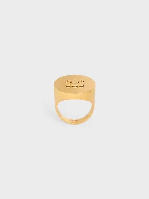 Triomphe Signet Brass Rings Gold - CELINE - BALAAN 2