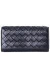 Intrecciato Flap Long Wallet Black - BOTTEGA VENETA - BALAAN 2