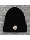 Logo Wappen Patch Wool Beanie Hat Black 3B70500 A9342 999 - MONCLER - BALAAN 2