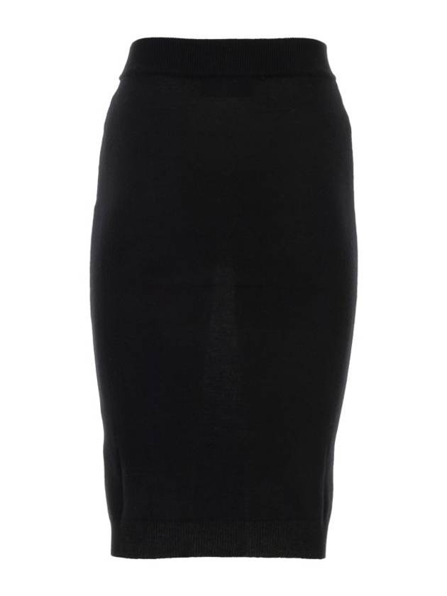 Women's Embroidered Logo Wool Pencil Skirt Black - VIVIENNE WESTWOOD - BALAAN 3