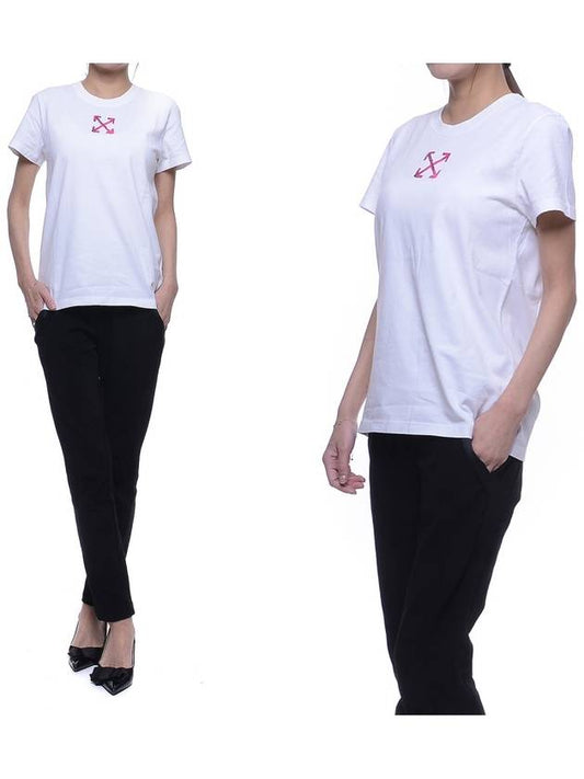 Paint Effect Arrow Short Sleeve T-Shirt White - OFF WHITE - BALAAN.