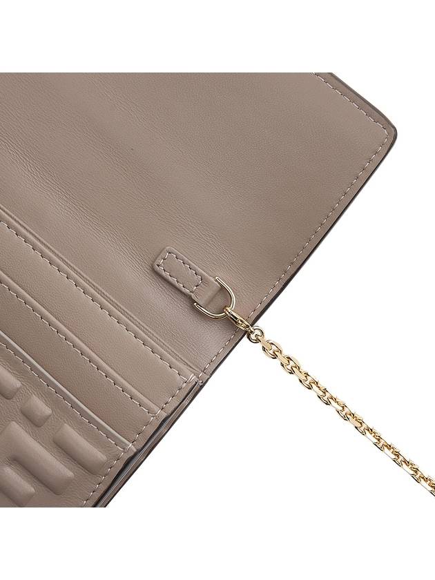 Baguette Continental Chain Leather Long Wallet Grey - FENDI - BALAAN 9