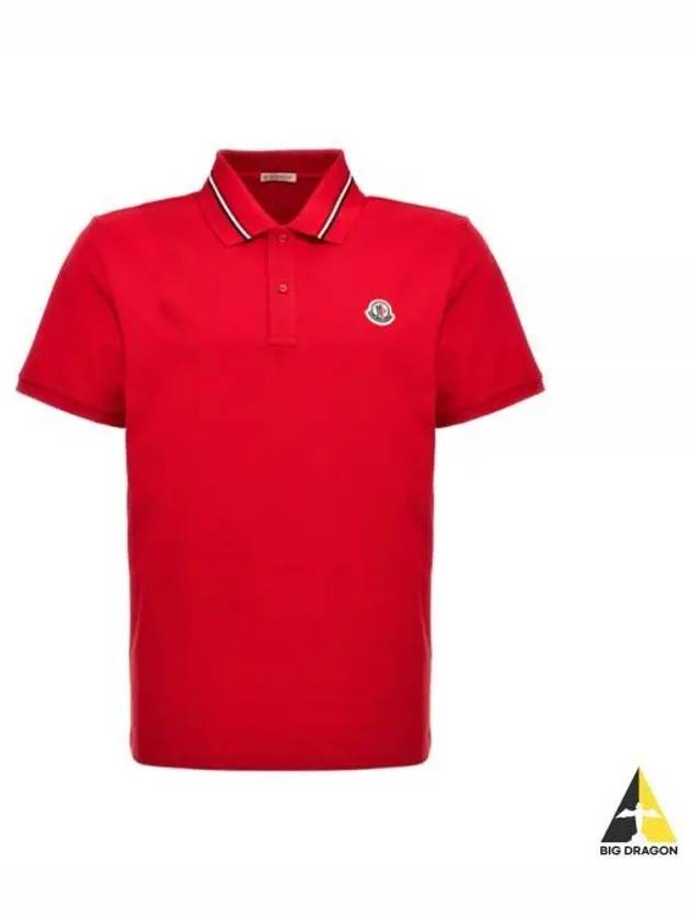 24 8A00021 89A16 455 Logo Patch Polo Shirt - MONCLER - BALAAN 1