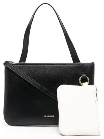 Logo Print Nappa Leather Shoulder Bag Black - JIL SANDER - BALAAN 1