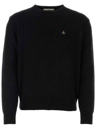 ORB Embroidered Crew Neck Knit Top Black - VIVIENNE WESTWOOD - BALAAN 2