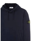 Wappen Patch Cotton Fleece Hoodie Navy - STONE ISLAND - BALAAN 4