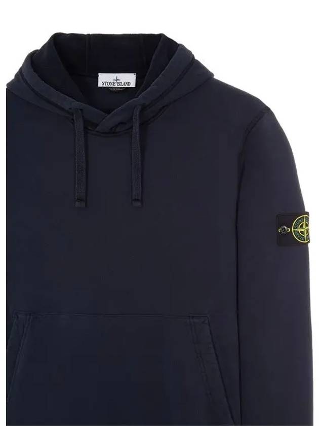 Wappen Patch Cotton Fleece Hoodie Navy - STONE ISLAND - BALAAN 4