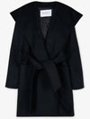 Rialto Collar Robe Single Coat Black - MAX MARA - BALAAN 3