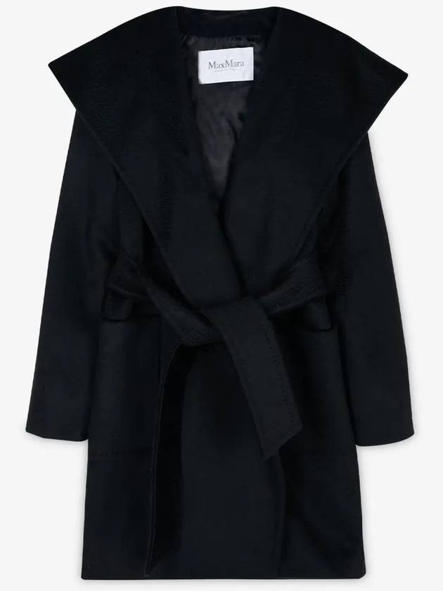 Rialto Collar Robe Single Coat Black - MAX MARA - BALAAN 3