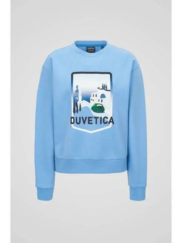 Myrtos W Light Sky Blue Women s Sweatshirt Ice - DUVETICA - BALAAN 1