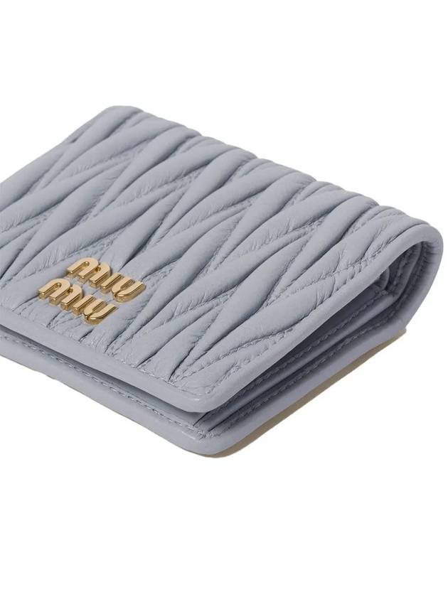 Matelasse Leather Half Wallet Pearl Grey - MIU MIU - BALAAN 5