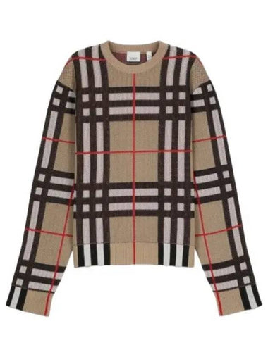 Check technical knit beige - BURBERRY - BALAAN 1