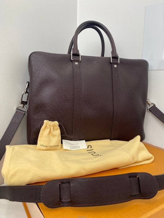 Taiga leather Forte Voyage PM business briefcase - LOUIS VUITTON - BALAAN 3