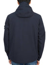 Men's Soft Shell Wappen Hooded Jacket Navy Blue - STONE ISLAND - BALAAN.