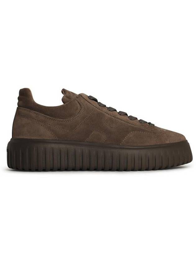 Hogan 'H Stripes' Brown Leather Sneakers - HOGAN - BALAAN 1