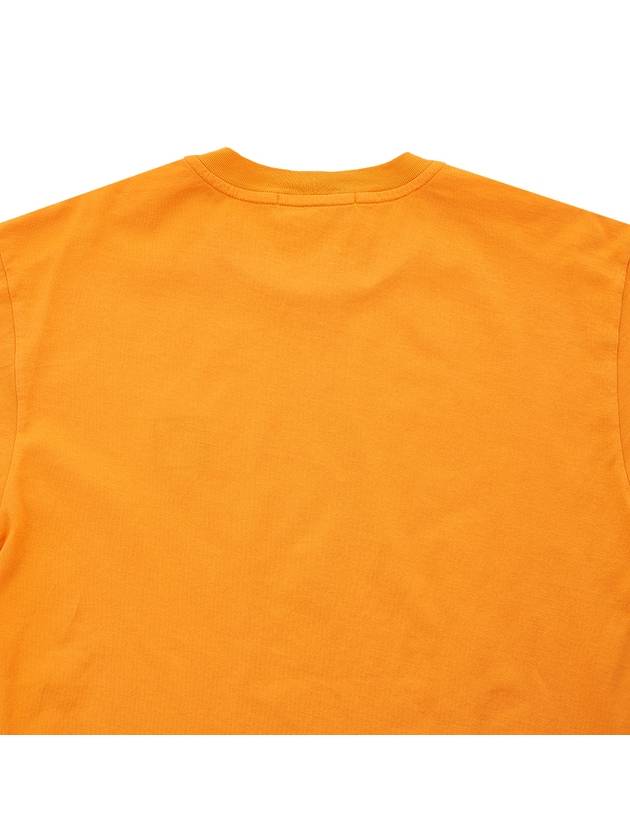 Logo Patch Cotton Short Sleeve T-Shirt Orange - STONE ISLAND - BALAAN 8