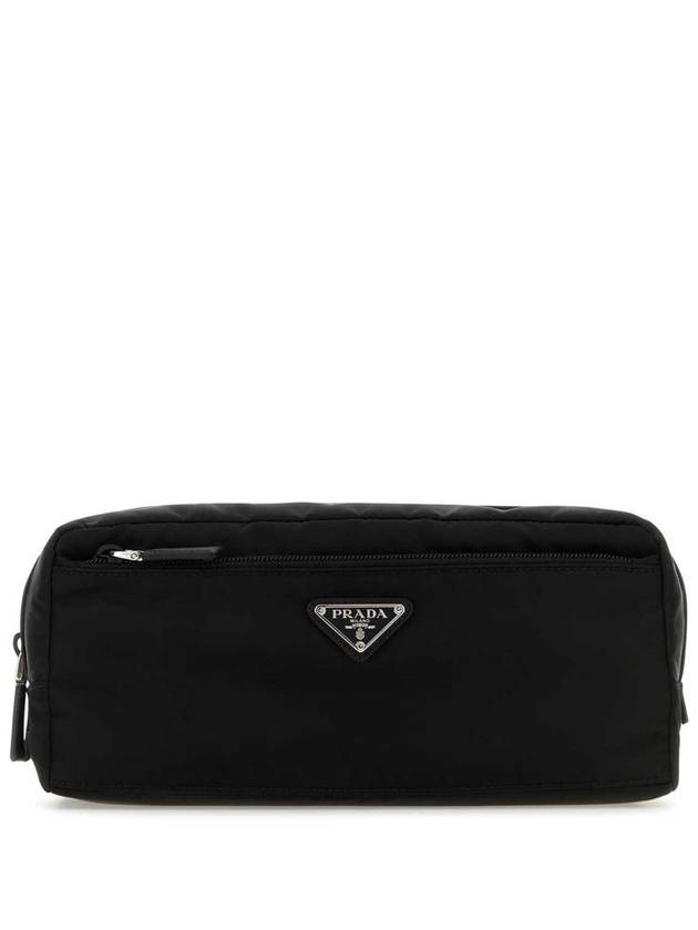 Triangle Logo Re-Nylon Pouch Bag Black - PRADA - BALAAN 2