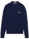 Fox Head Patch Classic Wool Cardigan Navy - MAISON KITSUNE - BALAAN 3