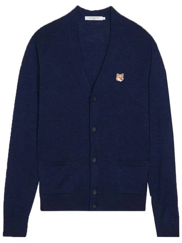 Fox Head Patch Classic Wool Cardigan Navy - MAISON KITSUNE - BALAAN 2