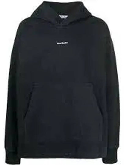 Logo Print Oversized Fit Hoodie Black - ACNE STUDIOS - BALAAN 2