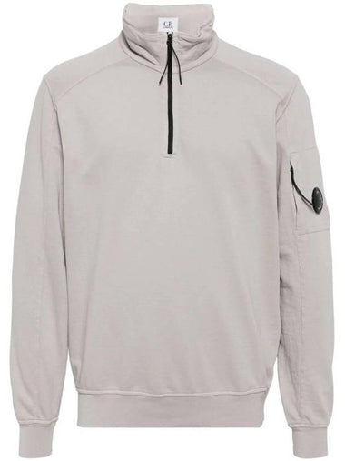 Light Fleece Half Zip-Up Sweatshirt Grey - CP COMPANY - BALAAN 1