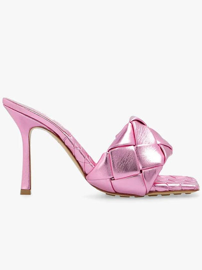 Metallic Lambskin Lido Sandal Heels Pink - BOTTEGA VENETA - BALAAN 2