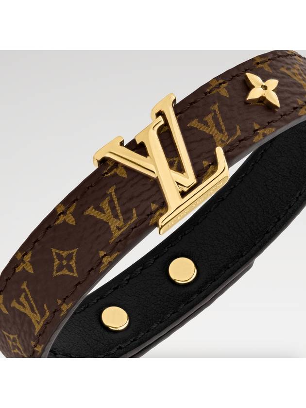 LV Iconic Monogram Canvas Bracelet Gold Brown - LOUIS VUITTON - BALAAN 4