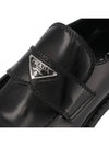 Chocolate Brushed Leather Loafers Black - PRADA - BALAAN 7