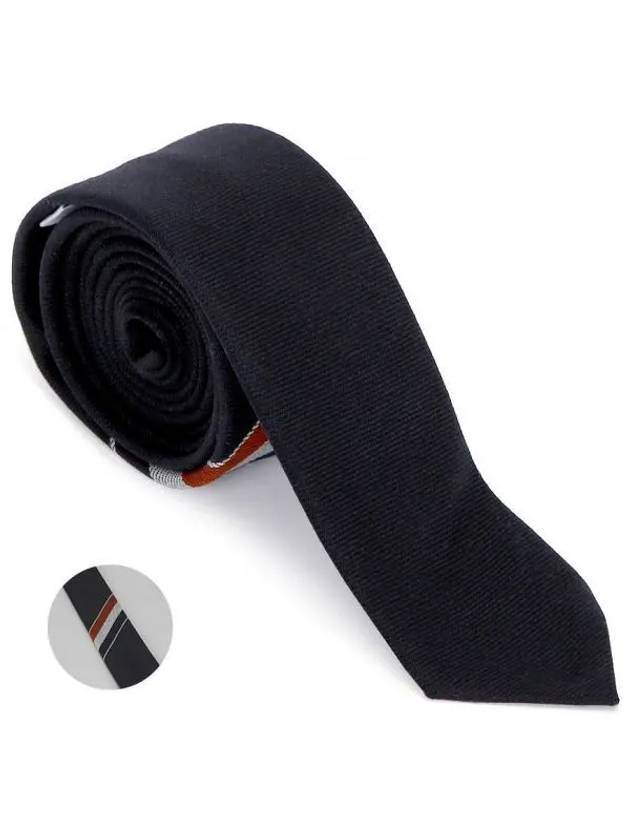 Three-Line Engineer Stripe Wool  Neck Tie Navy - THOM BROWNE - BALAAN 2