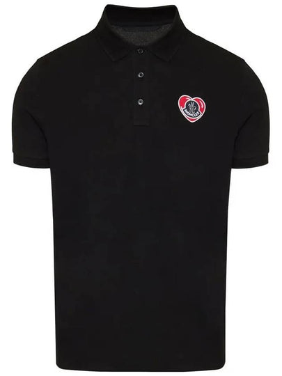 Logo Patch Polo Shirt Black - MONCLER - BALAAN 2