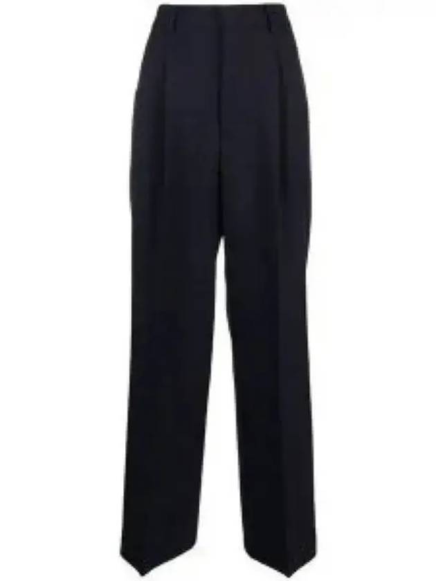 Wool Straight Pants Navy - AMI - BALAAN 2