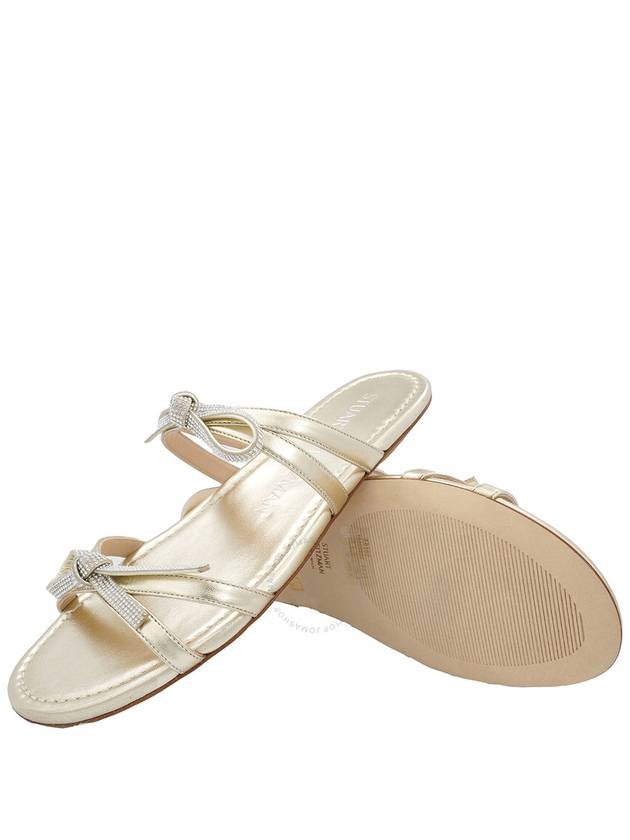 Stuart Weitzman Ladies Platino SW Bow Slides Brand Size 38 US Size 7.5 - STUART WEITZMAN - BALAAN 2